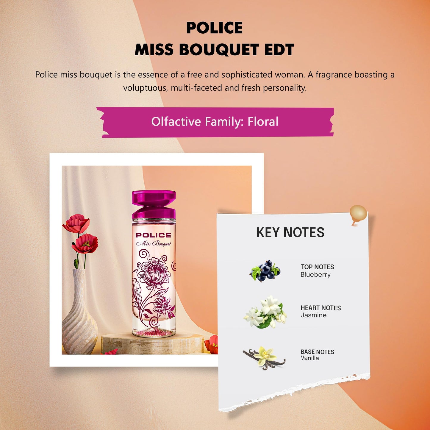 Police Miss Bouquet Eau de Toilette for Women - 100ml