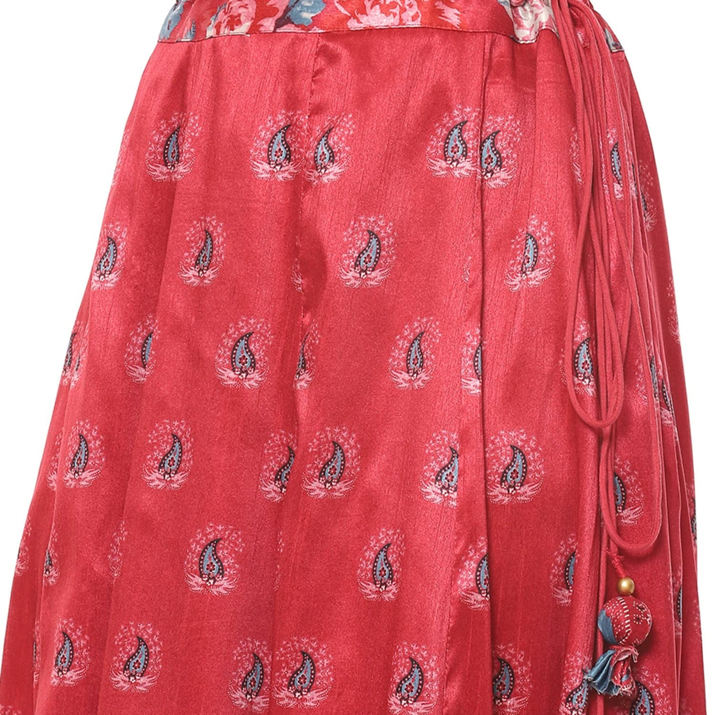 BIBA Women Printed Flared Mix and Match(MNMSKIRTS/T18383_RED_L)