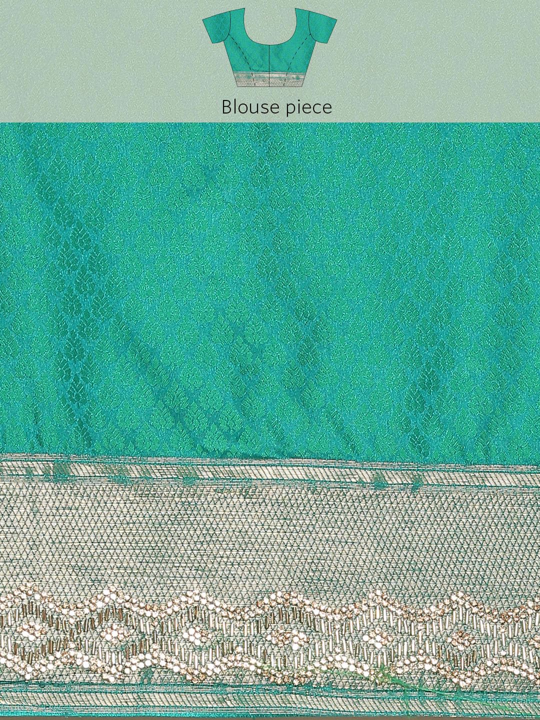MOHEY Women's Art Silk Embroidered|Zari Weave Saree (Rama Green)