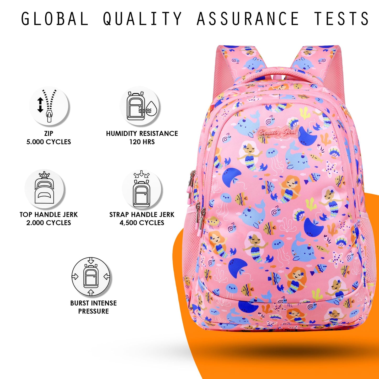 BEAUTY GIRLS BY HOTSHOT |SCHOOL BAG|TUTION BAG|COLLEGE BACKPACK|FOR GIRLS & WOMEN|18 INCH|32 L WATER RESISTANT |SCHOOL BAG FOR GIRLS