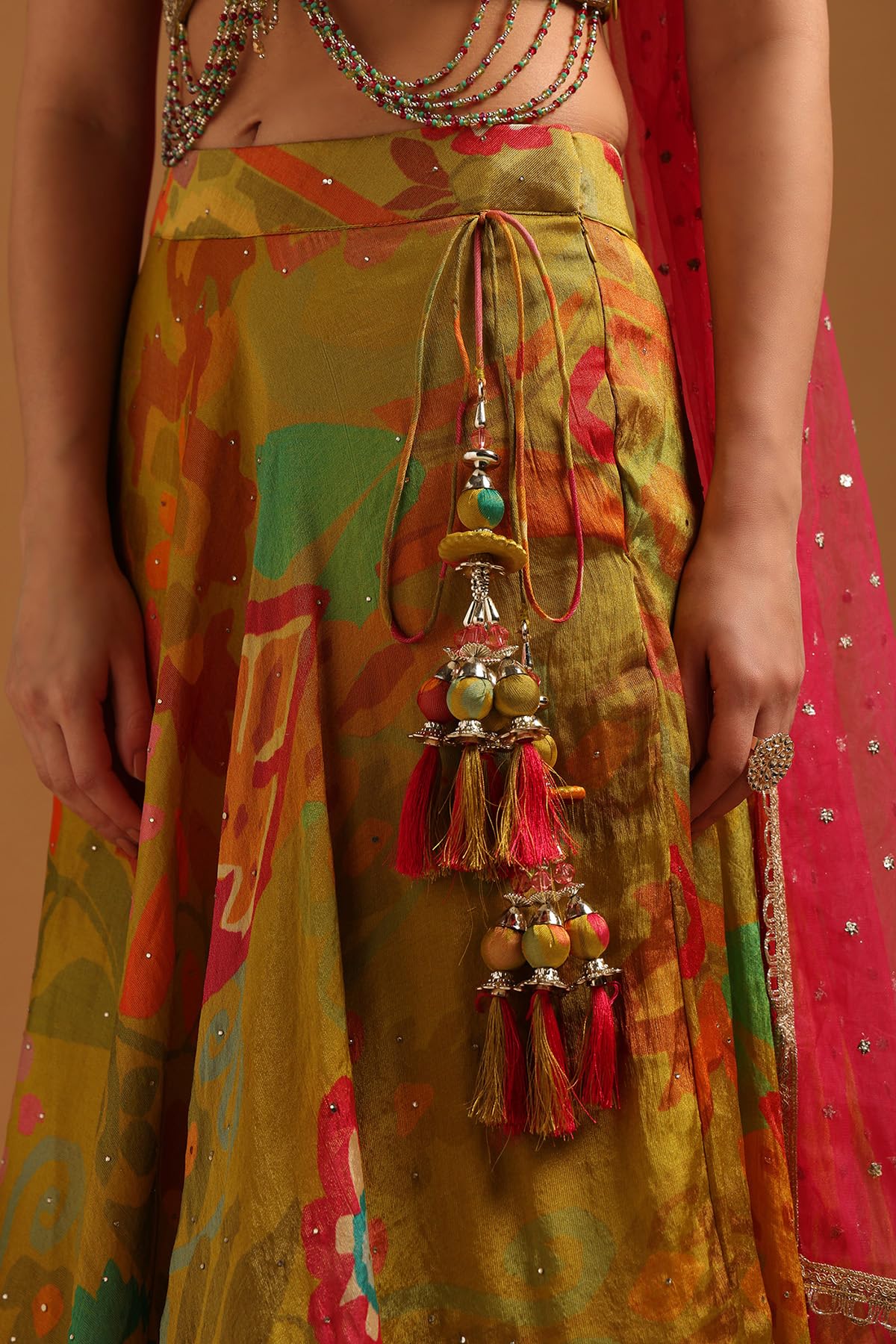 Soch Womens Light Green Tissue Embellished Lehenga Choli With Sequins