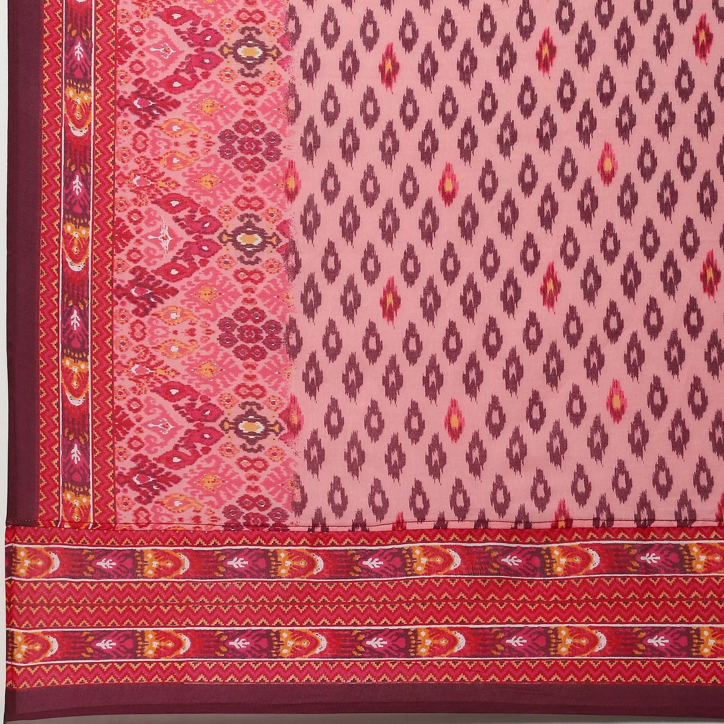 BIBA Women's Pink Cotton Straight Suit Set (SKDUZBEK9875AW24PNK