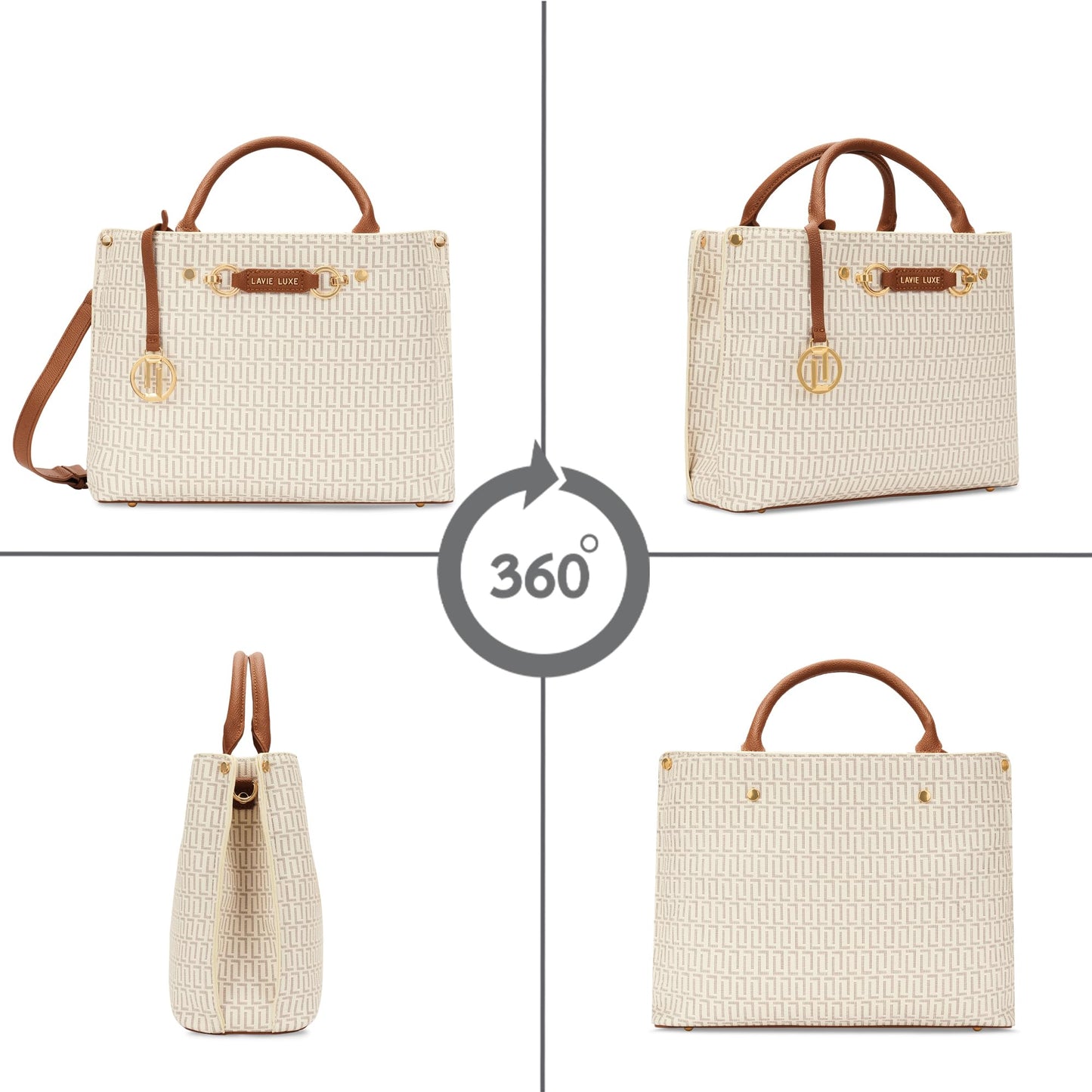 Lavie Luxe Laura 3 Compartment Tote Handbag | Tote Bag for Work | Ladies purse | Stylish Shoulder Bag | Gift for Women