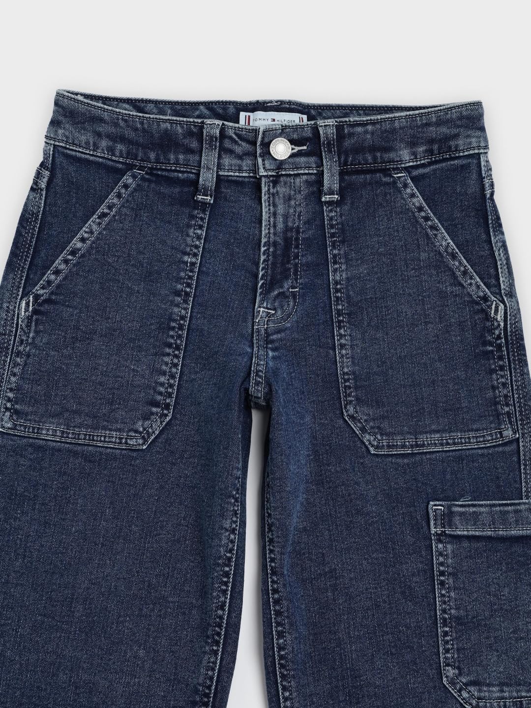 Tommy Hilfiger Girls Wide Fit High Rise Jeans Blue