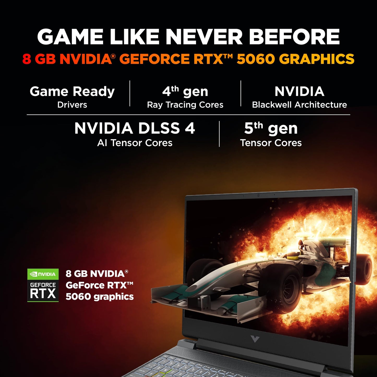 HP Victus, Intel Core 7 240H, 8GB RTX 5060, 24GB DDR5(Upgradeable) 1TB SSD, FHD, 144Hz, 300 nits, IPS, 15.6''/39.6cm, Win11, M365* Office24, Mica Silver, 2.29kg, fa2405TX, RGB Backlit, Gaming Laptop