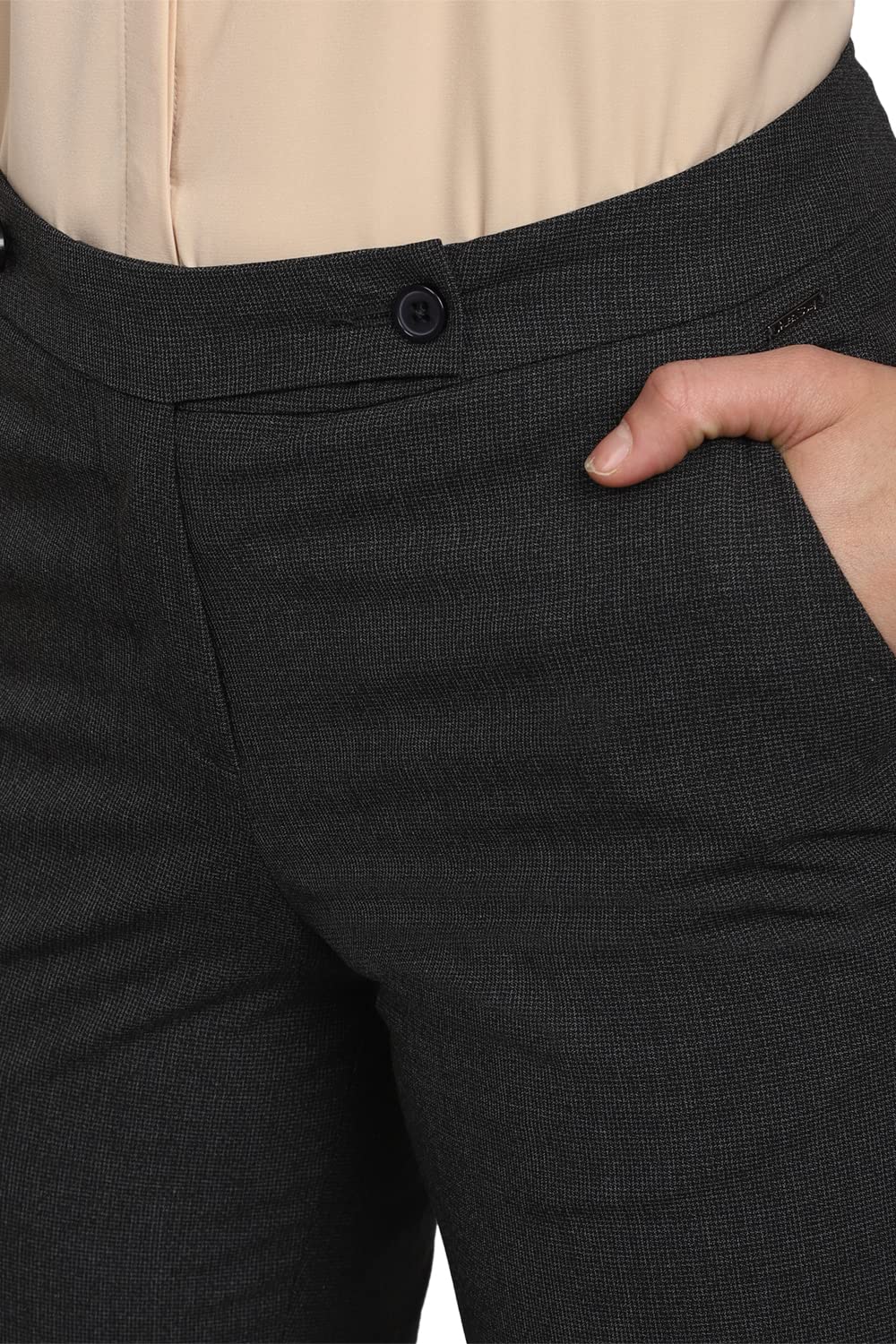 Allen Solly Women's Regular Casual Pants (Black) - SaumyasStore