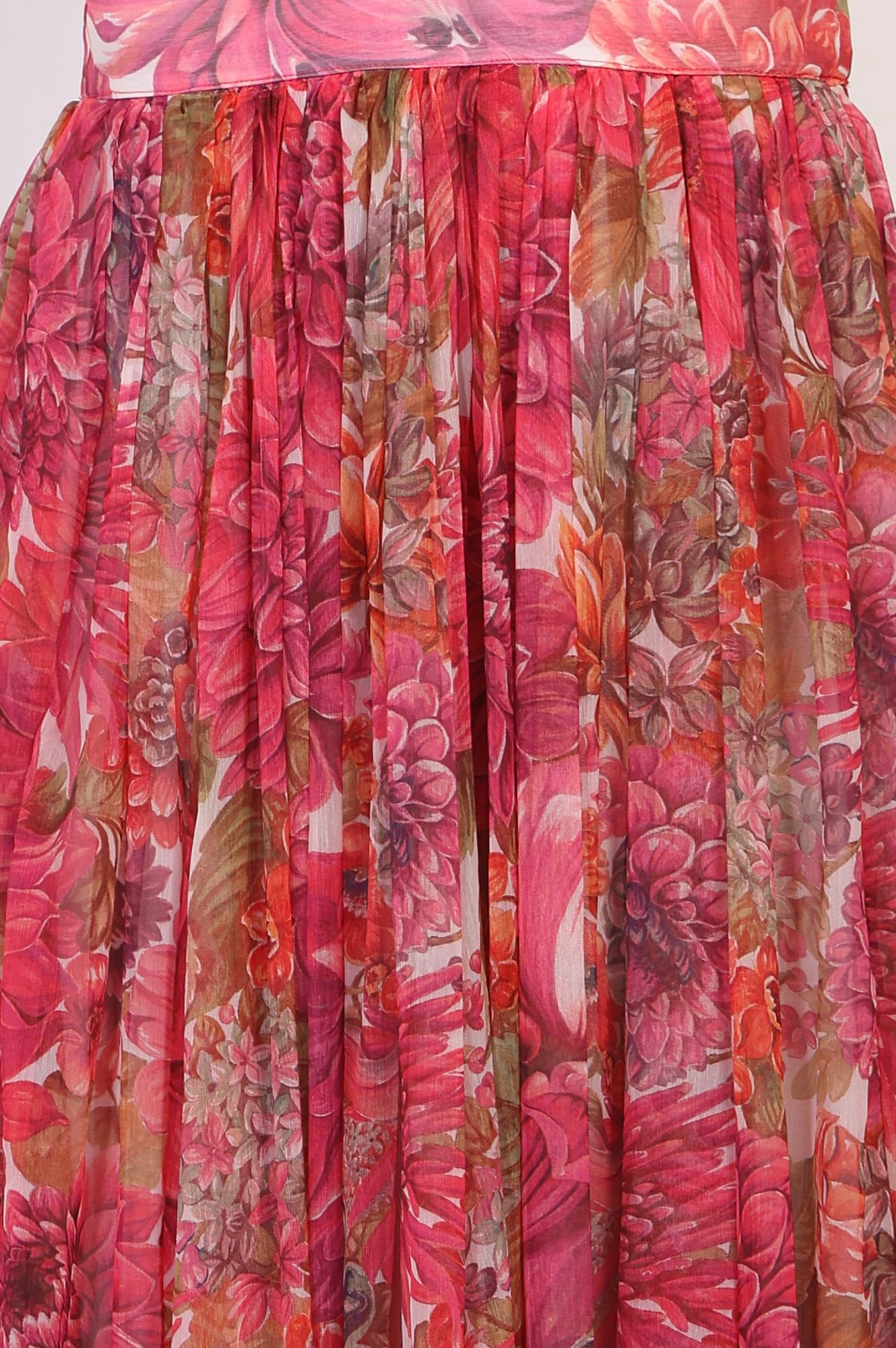 W for Woman Floral Printed Embellished Flared Georgette Crop Top with Skirt and Dupatta Set (WS13898)