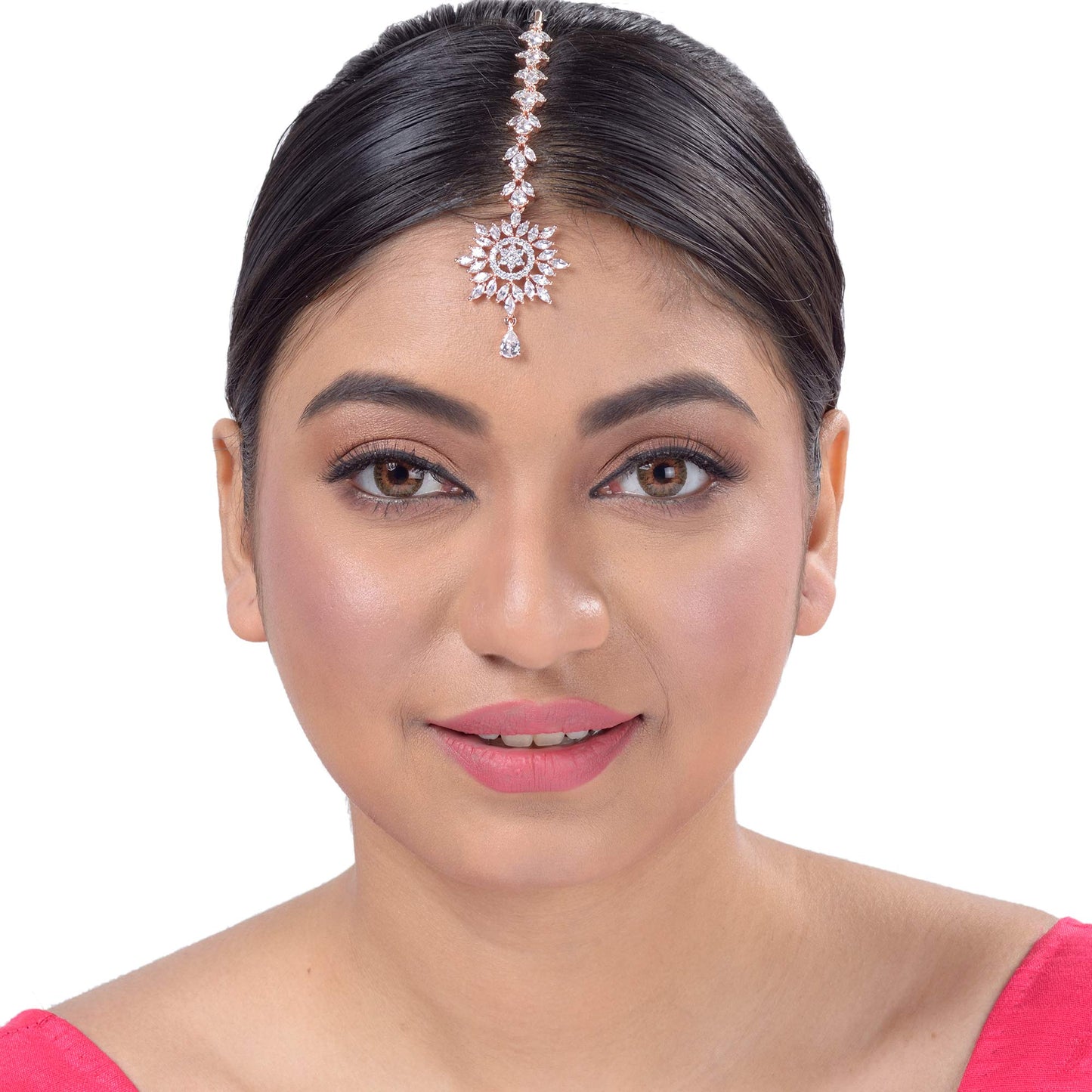 Saraf RS Jewellery-Stylish Maang Tikka Rose & Handcrafted for Women & Girls