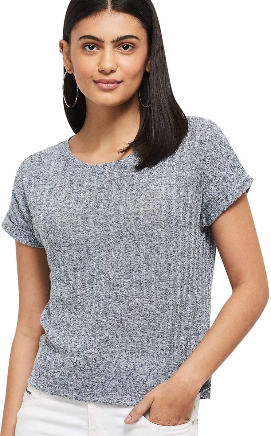 Max Women's Regular T-Shirt (SHAINA2BNAVY_Grey L)