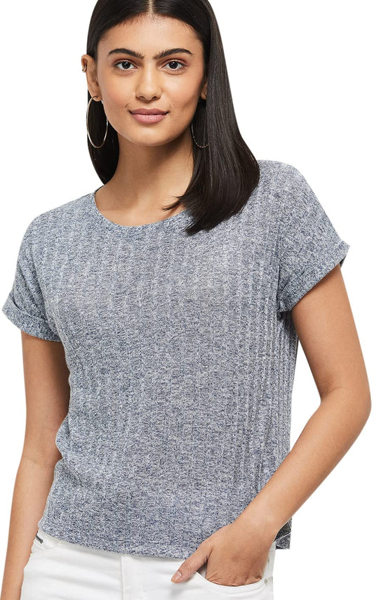 Max Women's Regular T-Shirt (SHAINA2BNAVY_Grey L)
