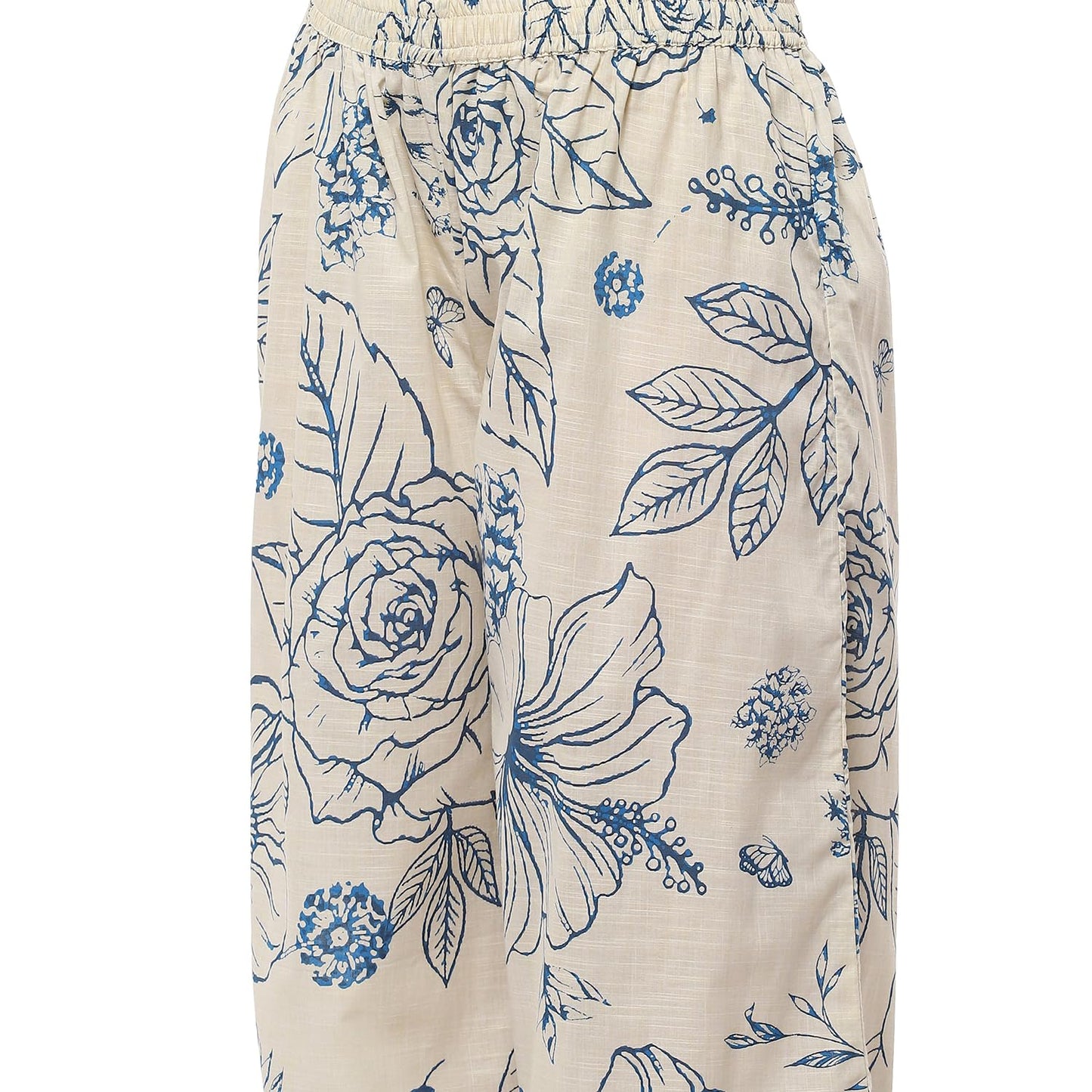 Biba Women's Cotton Kurta Set (SKDCHZ10912SS25OWHTBLU_Off-White-Blue