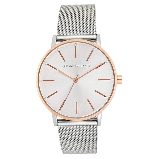 Armani Exchange Stainless Steel Lola Analog Silver Dial Women Watch-Ax5537, Silver Band