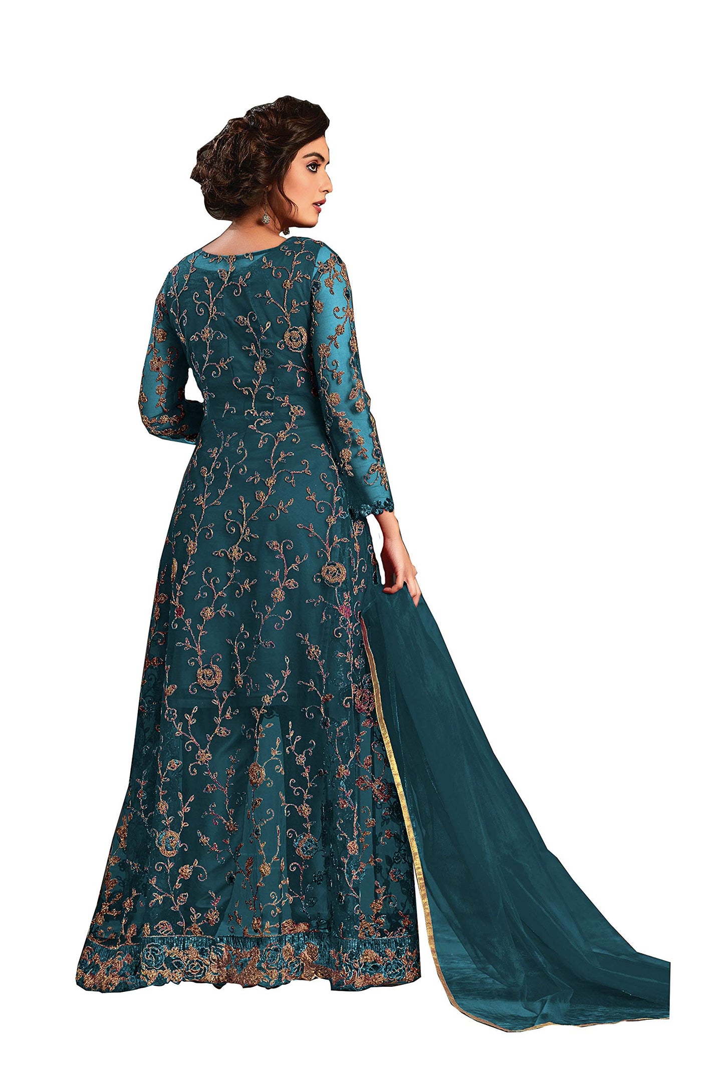 RUDRAPRAYAG Women's Anarkali Long Gown (4592-D_Rama_Free Size)