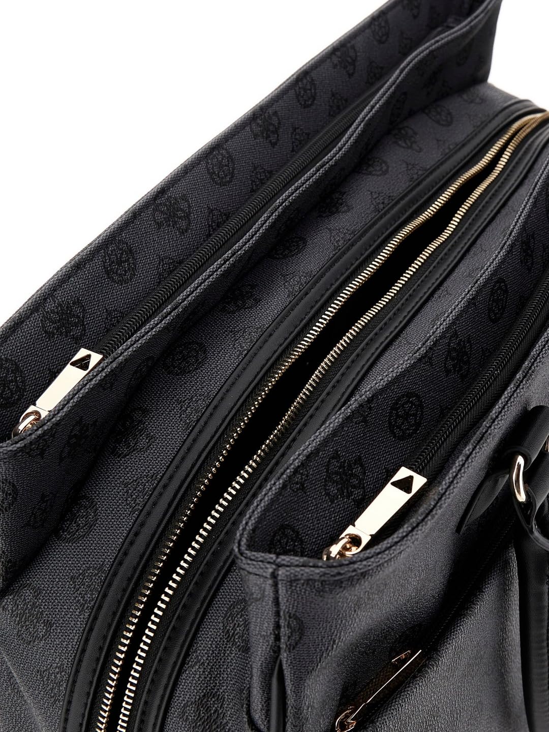 GUESS Charcoal Printed Wilder Shopper Tote Bag