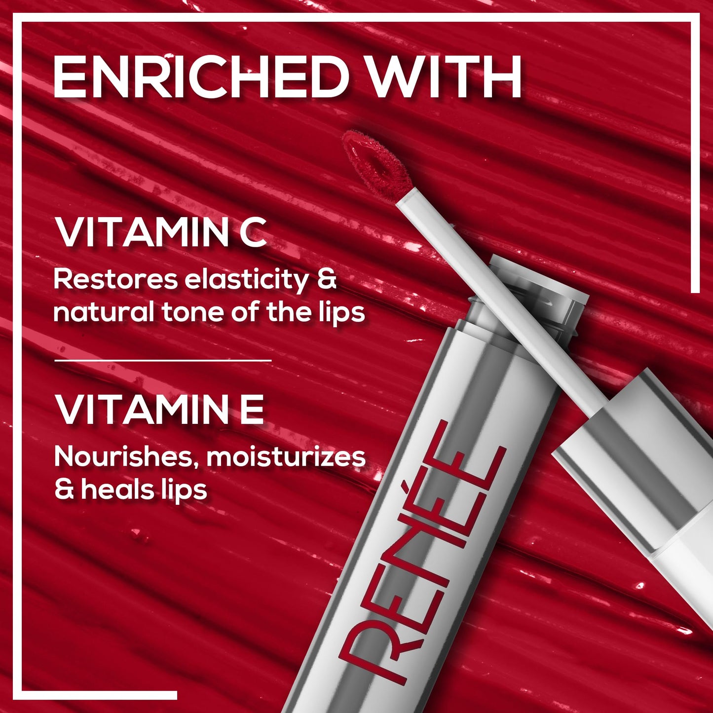 RENEE Gloss Stay Transfer-Proof Liquid Lip Color - Rosalia 3.5ml, Rich Intense Payoff High Pigment Super Glossy Finish, Waterproof, Smudge-proof, Lasts Up To 12 Hours, Enriched with Vitamin E & C