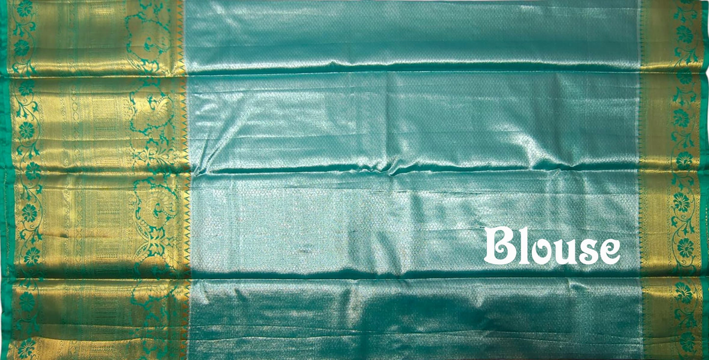 VFCollections Women's Kanchipuram Silk Pure Pattu Sarees With Blouse (Vfc297-1), Multi