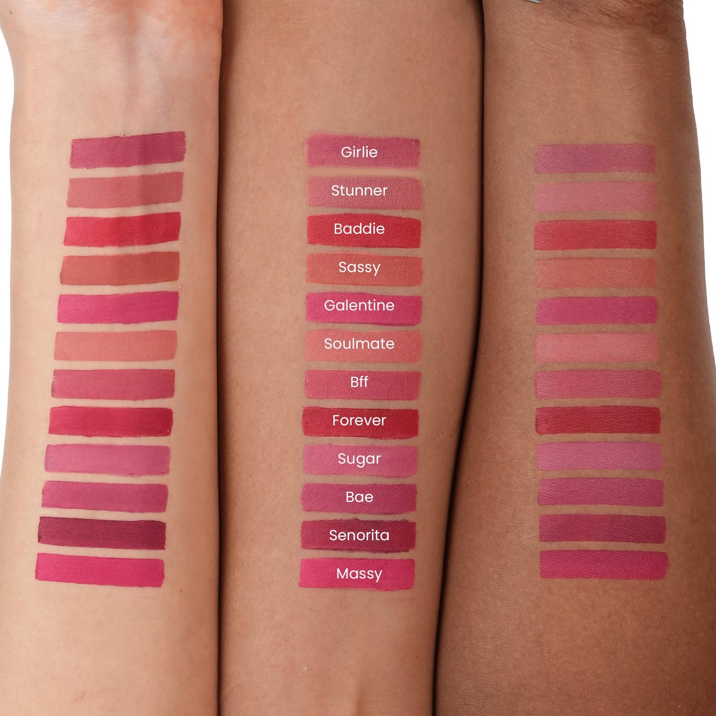 Parul Garg Beauty Bestie – No-Transfer Lipsticks | Bold Matte & Long-Lasting | Hydrating with Hyaluronic Acid, Vitamin E & SPF 15 | Vegan, Cruelty-Free (Forever Pink Favourites, Pack of 5)