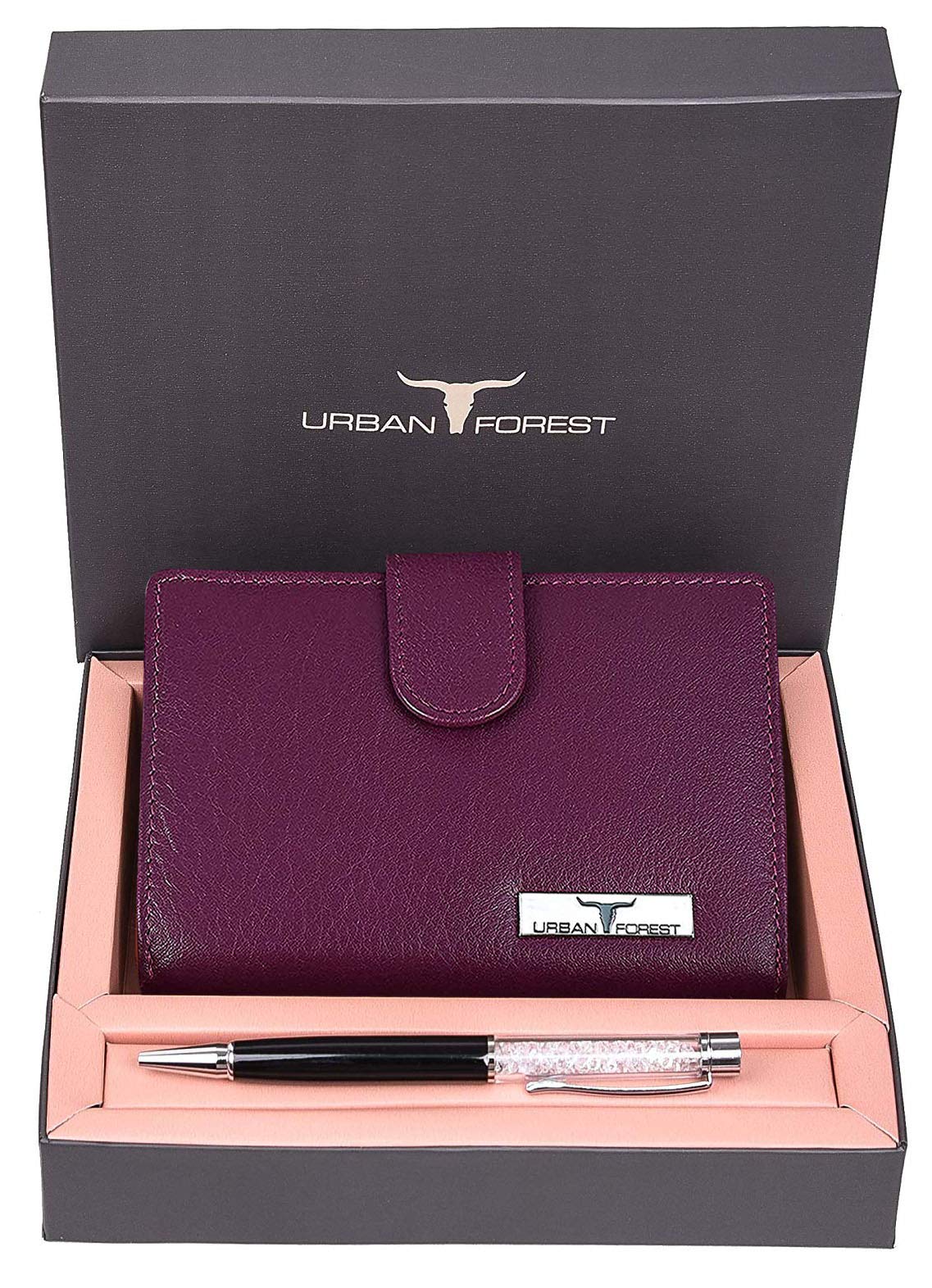 URBAN FOREST Tammy Lilac Leather Wallet Combo Gift Set for Women