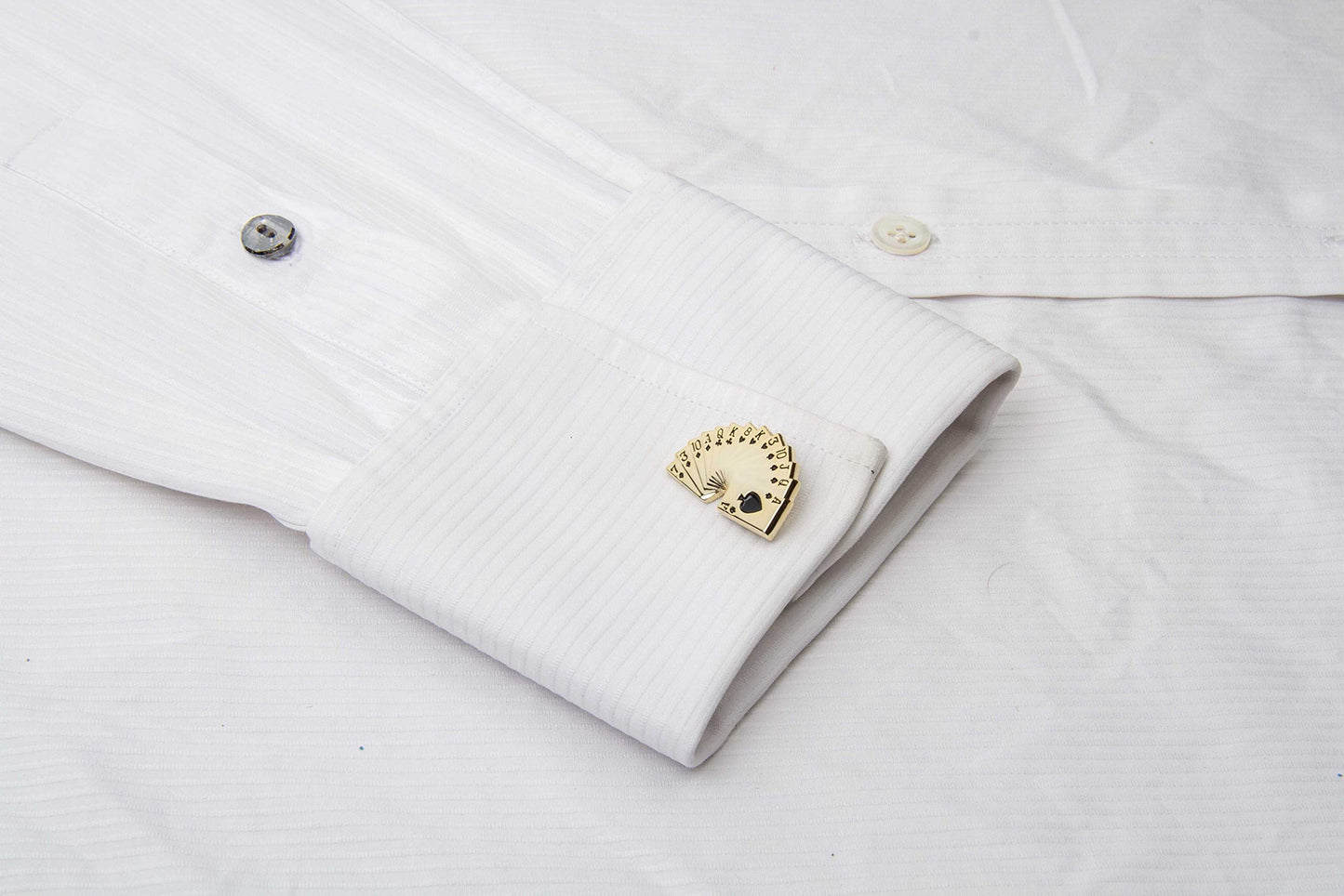 Knighthood Playing Card Cufflinks for Men (Gold)