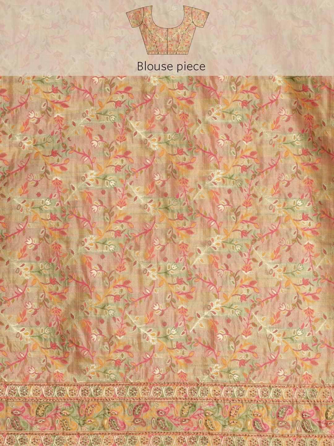 MOHEY Women's Festive Saree, All Over Boota, Border Saree with Blouse Piece Traditional Womens Saree for Festival, Wedding, Party (Green)