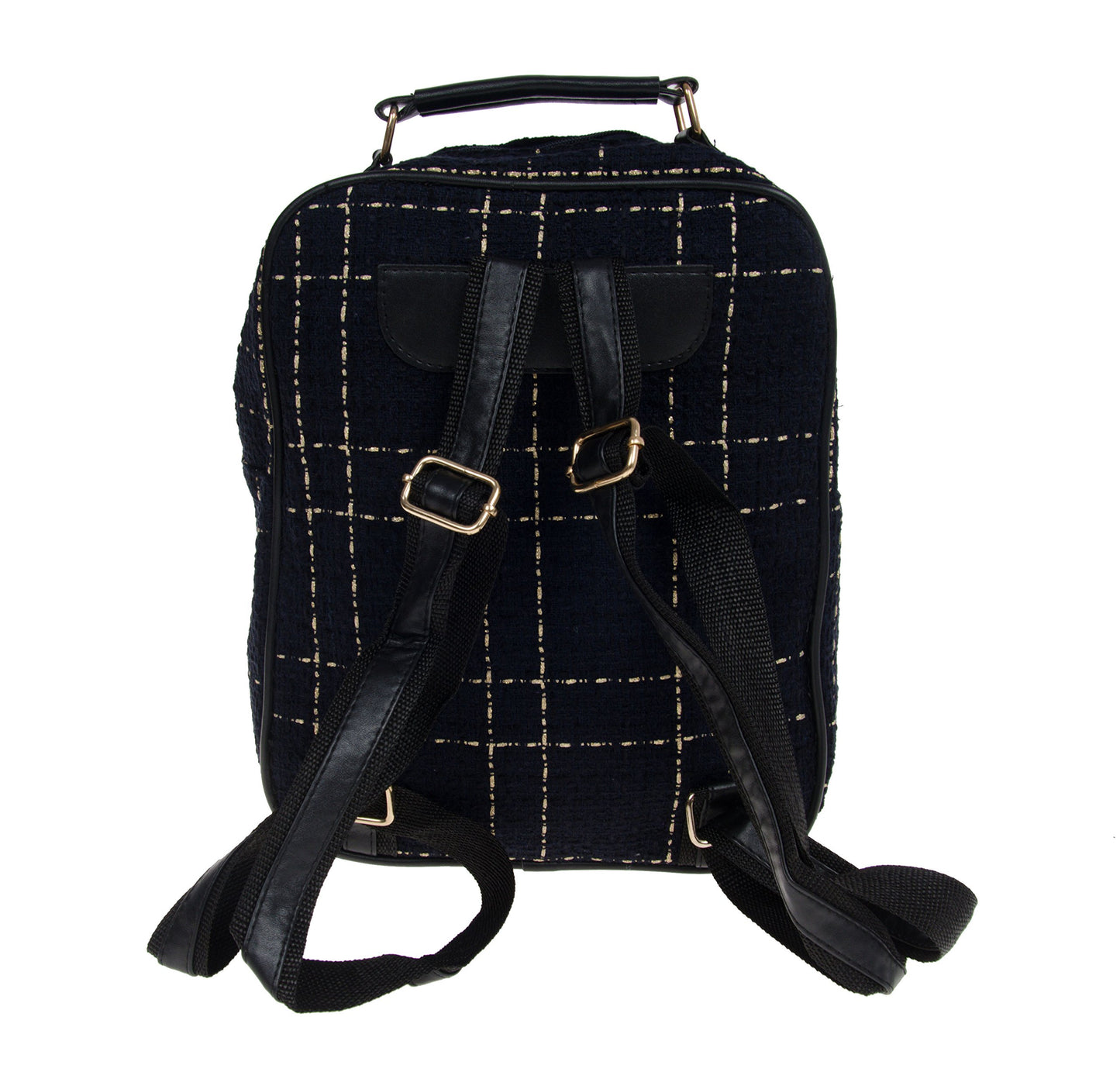 Artisan Crafted Leather Look Unisex Designer HandBag Backpack/Office Bag (Navy Blue) For Women/Girls/Boys/Men