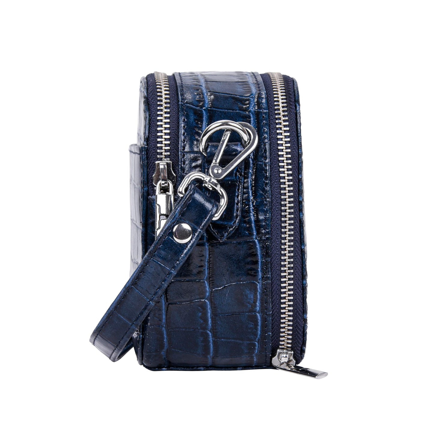 URBAN FOREST Emma Printed Blue Leather Sling Bag for Women