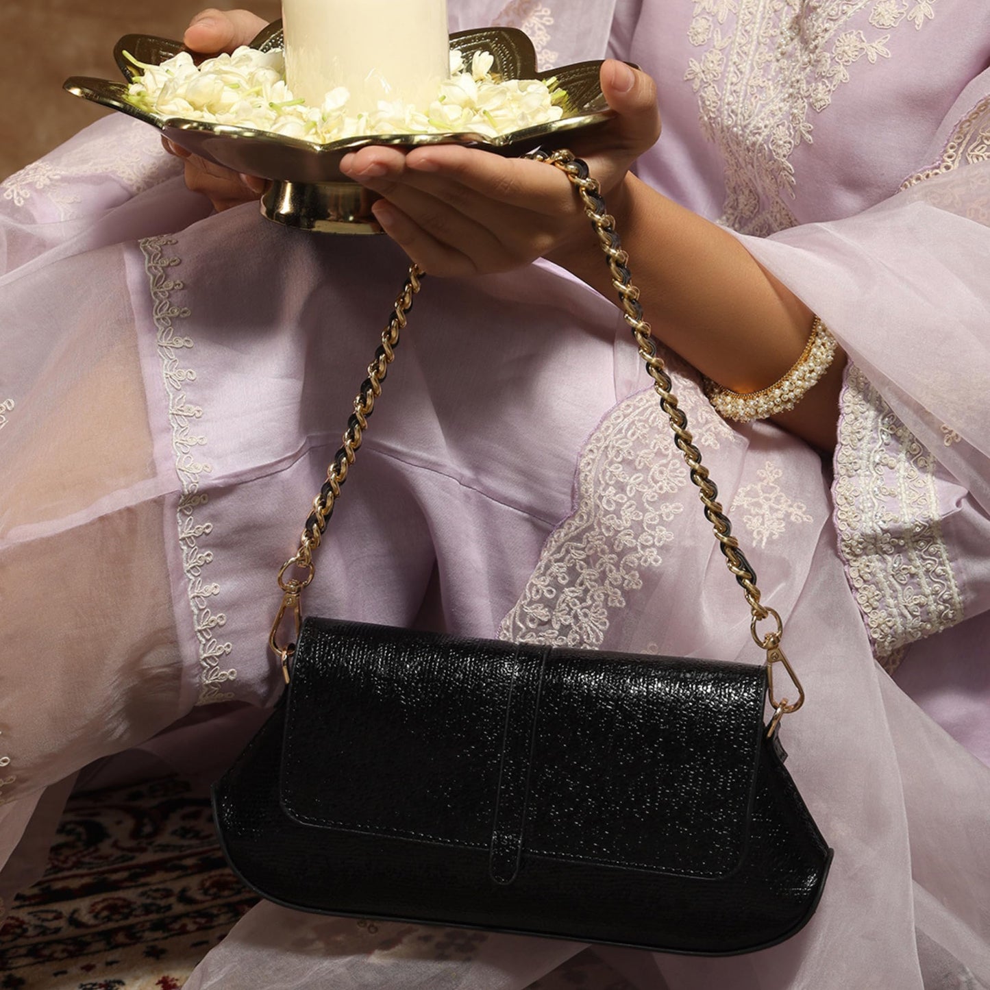 The Gusto Bella - Premium Vegan Leather Sling Bag for Girls/Women | Party Clutch Bag for Women | Small Sling Bag with 3 Card Pockets, 1 Cash Pocket, Magnetic Closure | Stylish Gift for Girls/Women