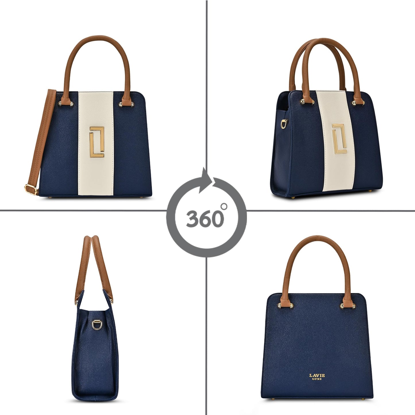 Lavie Luxe Women's Ashwa Satchel Bag for Women | Satchel Handbag for Work | Ladies purse | Stylish Shoulder Bag | Gift for Women