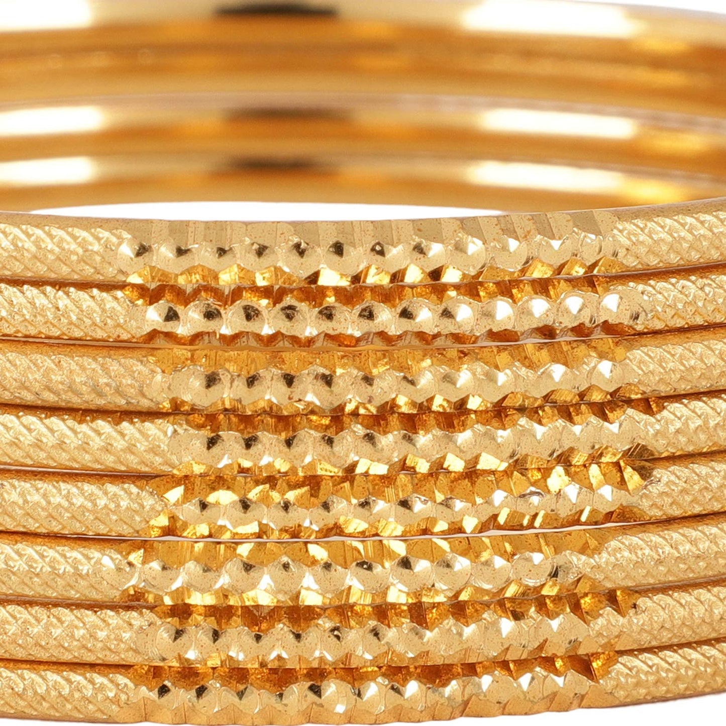 Shining Diva Fashion Set Of 8 Latest Traditional Design One Gram Gold Plated Bangle for Women (Golden) (11712b_2.6)