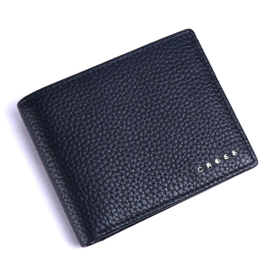 Cross Navy Men's Wallet Stylish Genuine Leather Wallets for Men Latest Gents Purse with Card Holder Compartment (AC1288799_3-5)