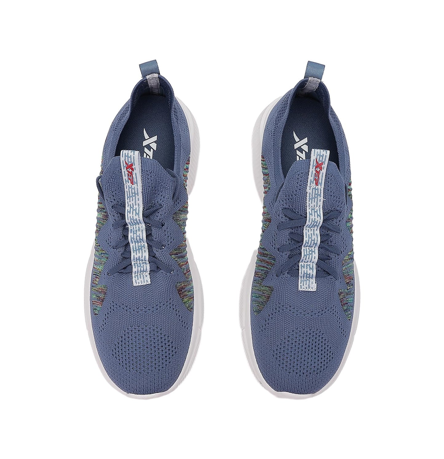 XTEP Men's Running Shoes Sports Lace Up Casual Sneakers Breathable Lightweight Anti-Slip Shoes(Blue,Size 9)