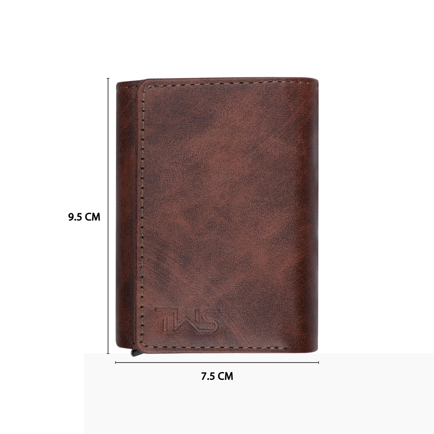 The Wallet Store Maverick RFID Protected Vegan Leather Wallet Cardholder | Pop-up Cardholder | Scan Proof Wallets for Men | Aluminium Case | Up to 8 Cards | Credit & Debit Cardholder (Brown)