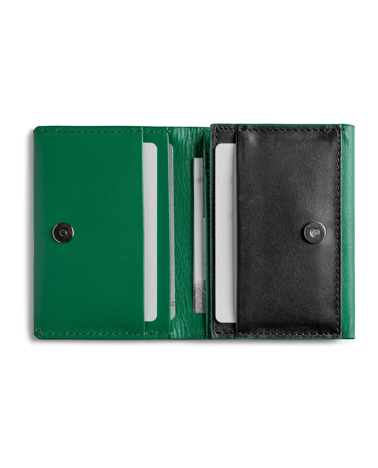 DailyObjects Green Even Wrap Card Wallet | Men Women | Premium Design | Full-Grain Leather | Handcrafted | Card Holder | 8 Cards Slots | Dual-Tone Colorways | Magnetic Closure