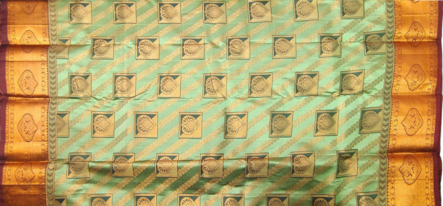 VFCollections Women's Kanchipuram Silk Pure Pattu Sarees With Blouse (Vfc326-5), Multi