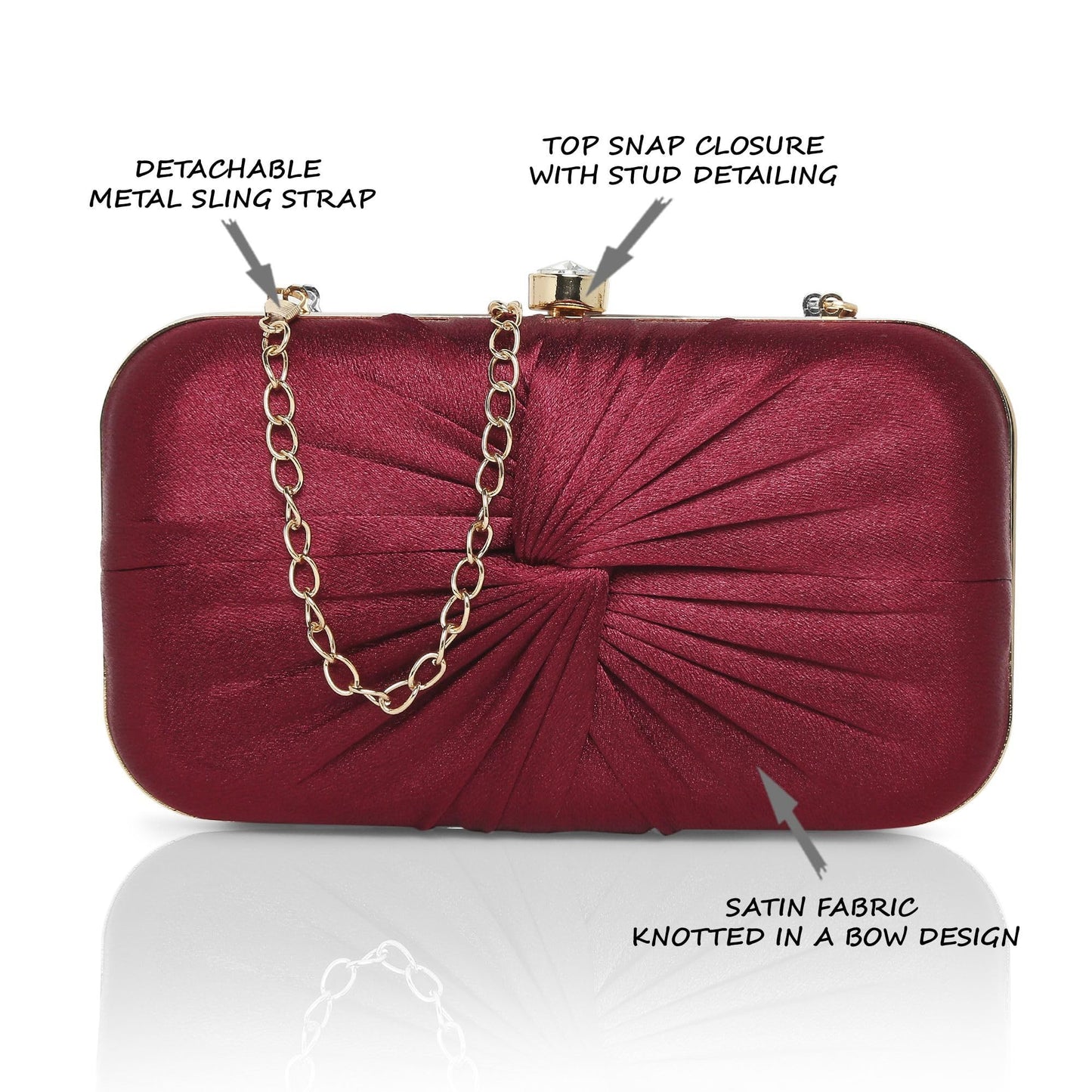 Lavie Women's Oval Frame Clutch | Detachable Chain Sling Strap | Ladies Purse Wallet