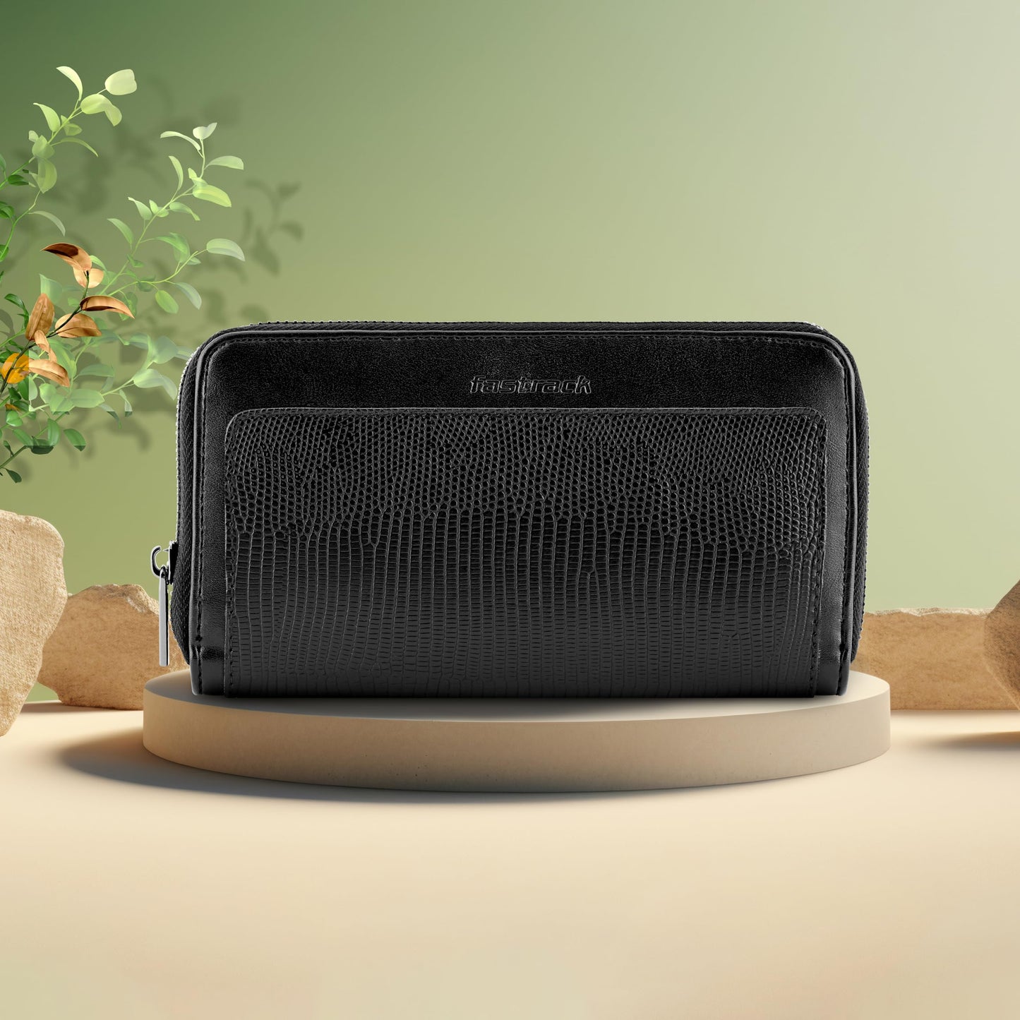 Fastrack Women Zipper Casual Wallet with Multiple Card Slots | Made up of Premium Faux Leather | Wallet for Daily Casual Use