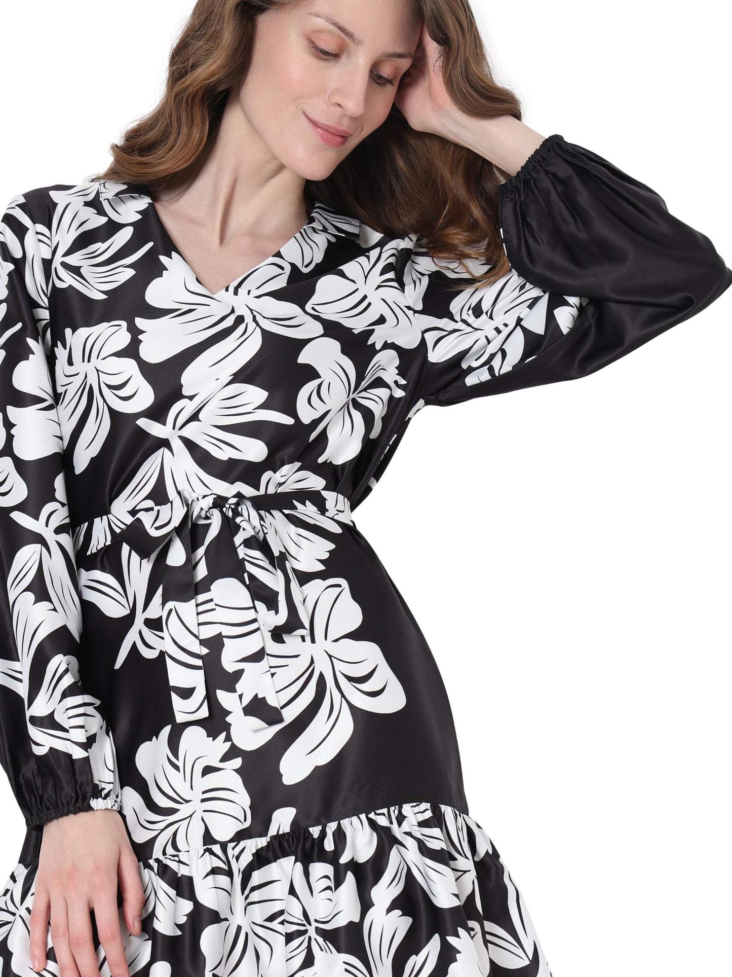 VERO MODA Women's Polyester A-Line Mini Dress (10317927- Black