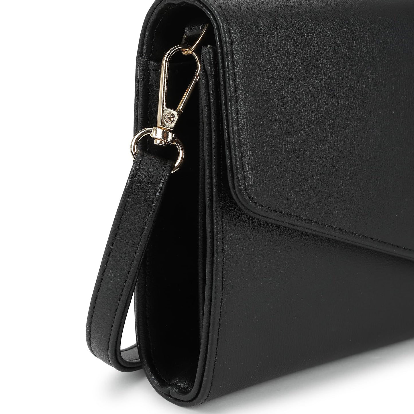 Fastrack Solid Sling Bag For Women, Girls and Ladies | with Adjustable Sling Straps | Made of Premium PU Material | Ladies Purse Handbag | Slings For Casual Carry, Black