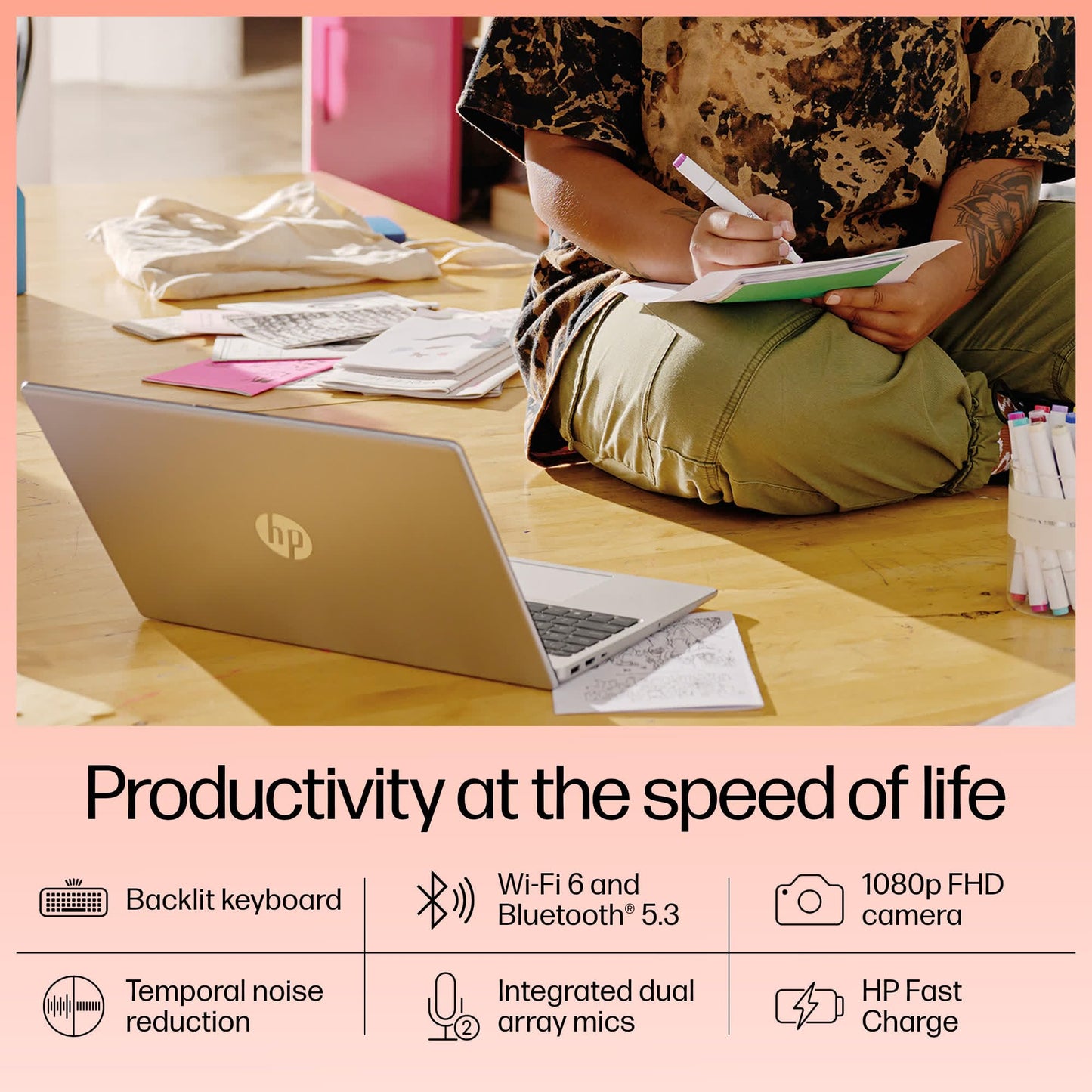 HP 15, 13th Gen Intel Core i5-1334U Laptop (16GB DDR4, 512GB SSD) Anti-Glare, 15.6"/39.6cm, FHD, Win 11, MS Office 21, Silver, 1.59kg, Intel Iris Xe Graphics, 1080p FHD Camera, Backlit KB, fd0221TU