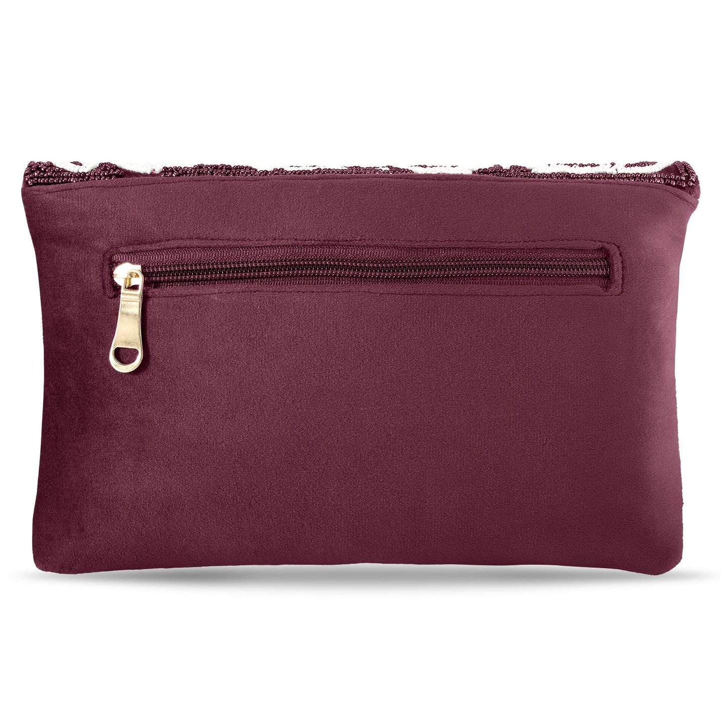 Peora Clutch Purses for Women Wedding Handmade Evening Handbags Party Bridal Clutch (Maroon)