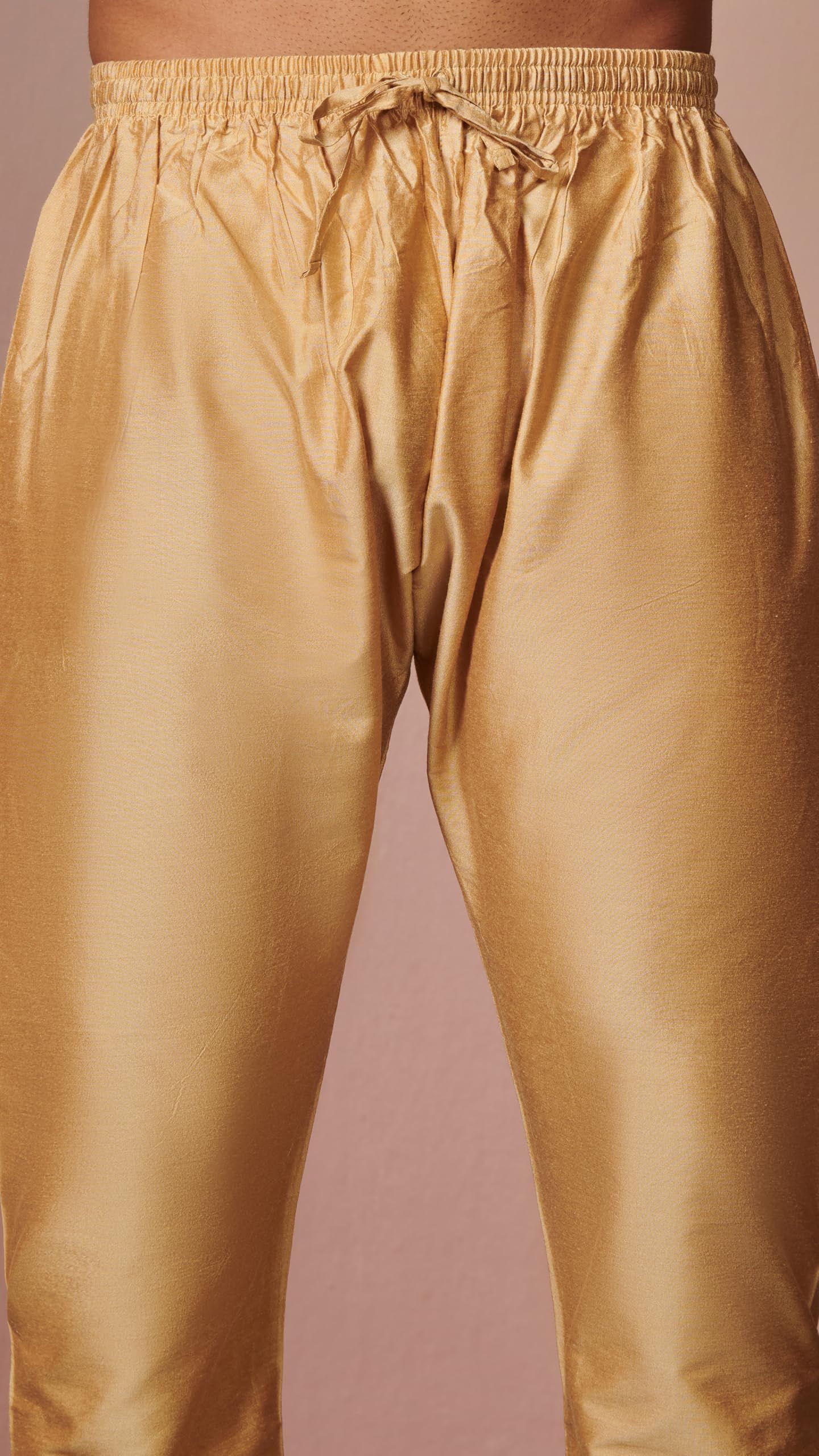 Manyavar Men's Biscuit Jacquard Kurta Set (Beige,XL)