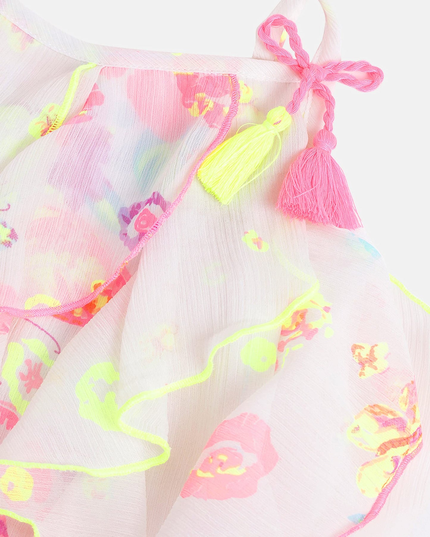 nauti nati Girl's Polyester Strapless Mini Dress (NN301-045-18-24M_Multicolour