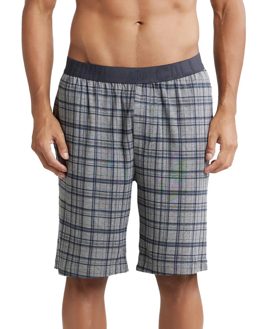 Jockey Shorts for Men with Exposed Elastic Waistband IM02_Mid Grey Melange & Ash Grey_XL