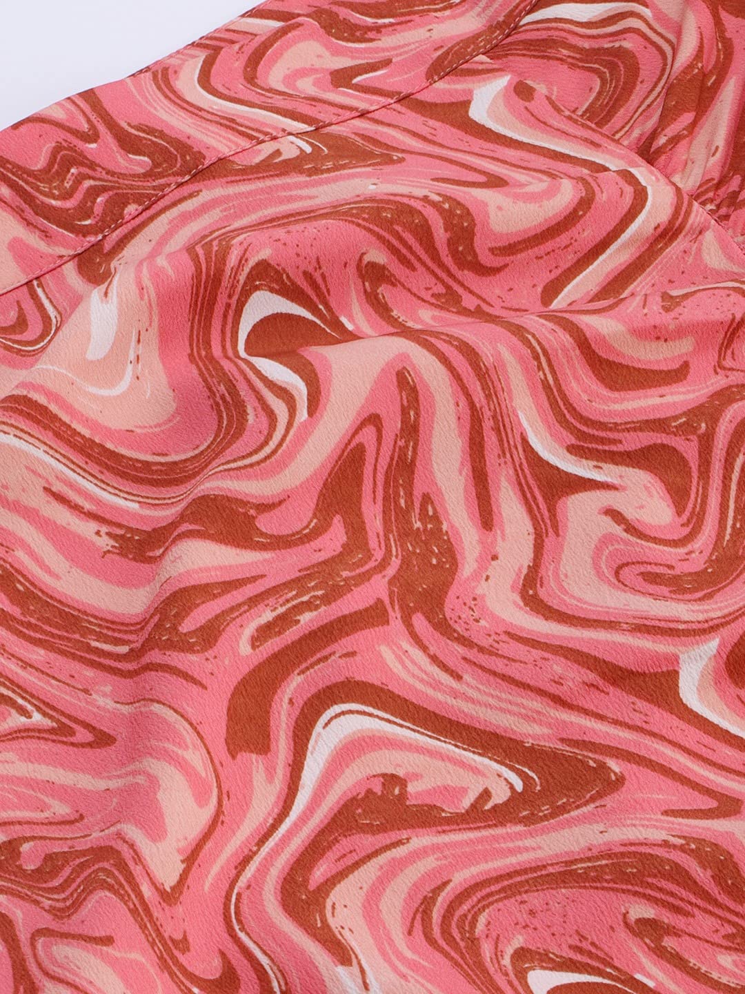 Marie Claire Polyester Women Georgette Western Midi Skirt Peach, Large