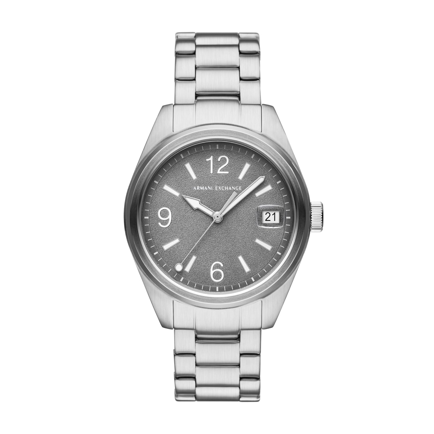 Armani Exchange Stainless Steel Analog Gray Dial Men's Watch-Ax1420, Band Color:Silver