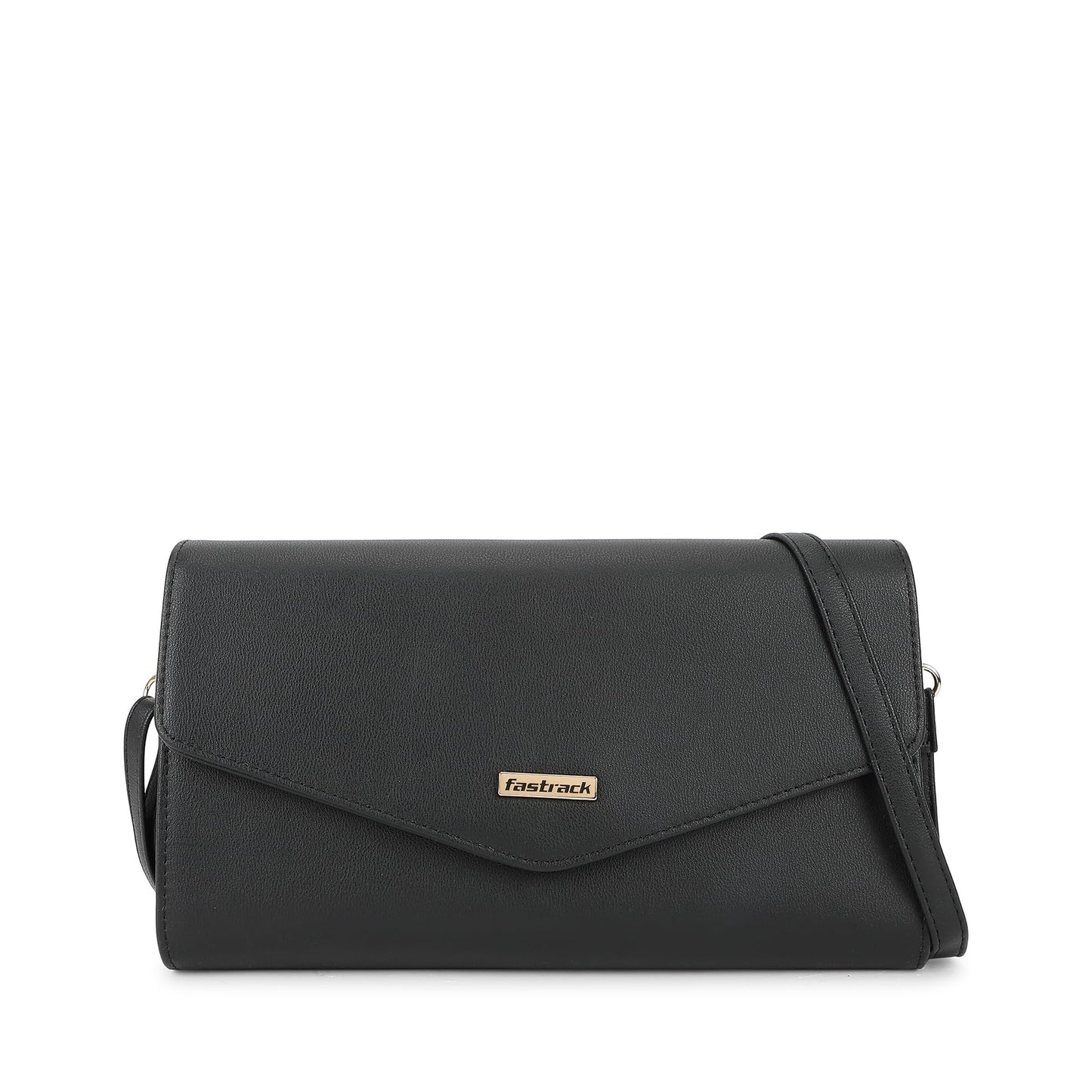 Fastrack Solid Sling Bag For Women, Girls and Ladies | with Adjustable Sling Straps | Made of Premium PU Material | Ladies Purse Handbag | Slings For Casual Carry, Black