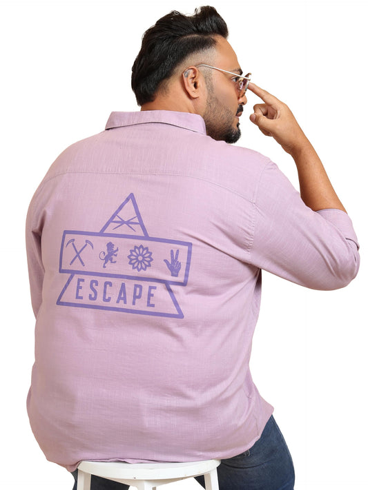 Highlander Men's Plus Size | Spread Collar | Long Sleeves | Pure Cotton | Casual Shirt Lavender