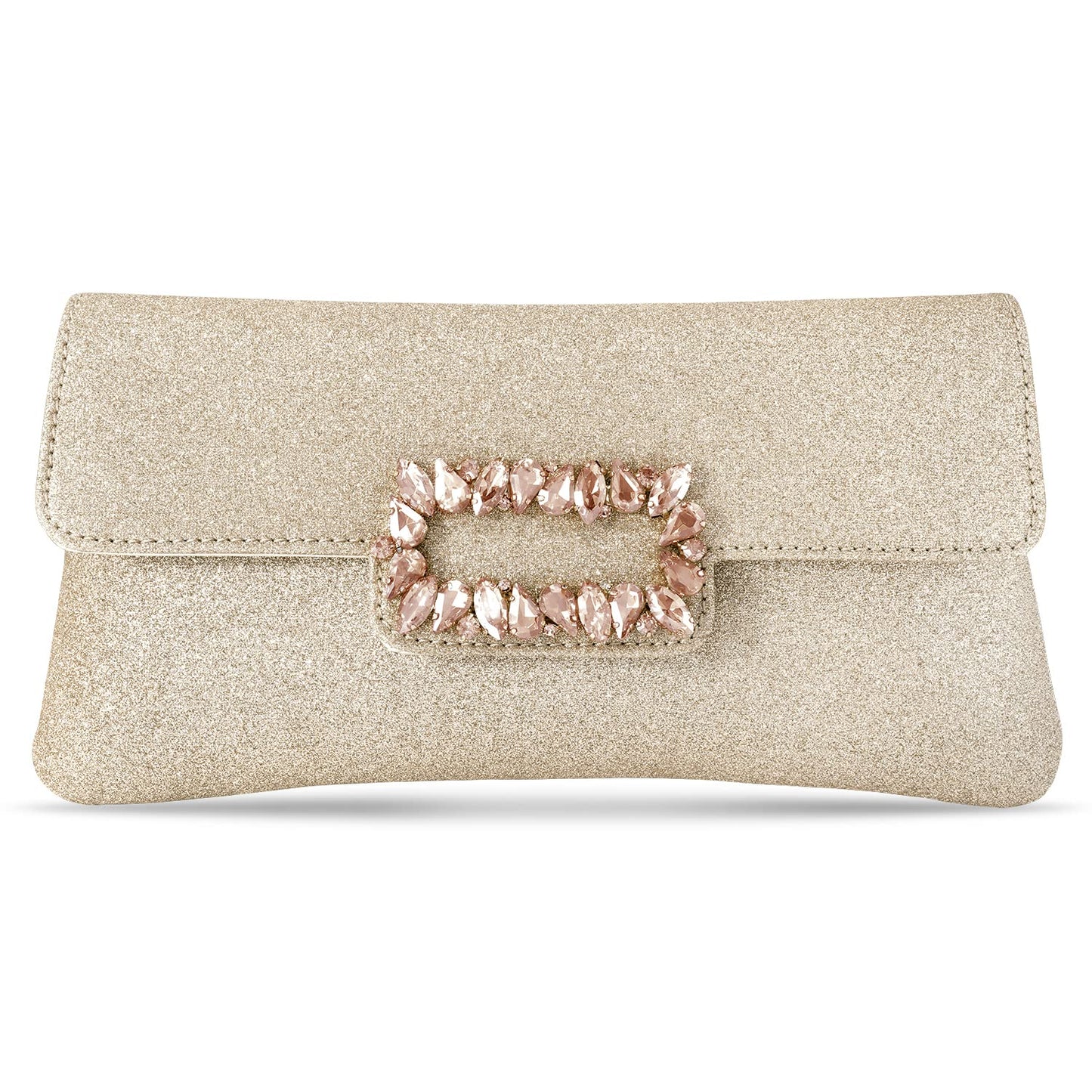 Peora Rose Gold Clutch Purses for Women Wedding Handmade Evening Handbags Party Bridal Clutch (C89C)