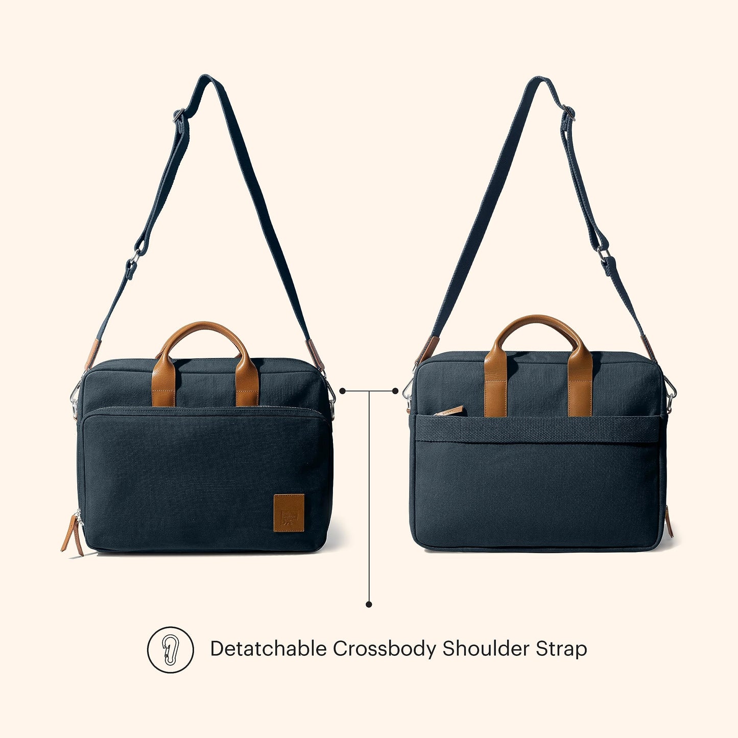 DailyObjects 100% Cotton Canvas Commute Laptop Messenger Bag for Men & Women | Travel Shoulder Handbag With Trolley Sleeve | Metal Zip Closure | Leather Handles | Padded Laptop Compartment For 16"