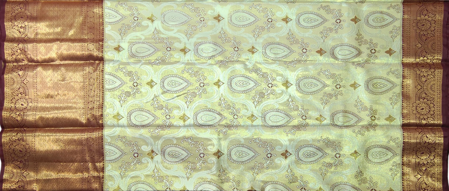 VFCollections Women's Kanchipuram Silk Pure Pattu Sarees With Blouse (Vfc269-4), Multi